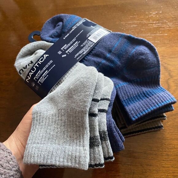 6 PAIR NAUTICA MENS LOW CUT ATHLETIC CUSHION SOCKS  shoe sizes 6 - 12.5 New - Picture 2 of 12